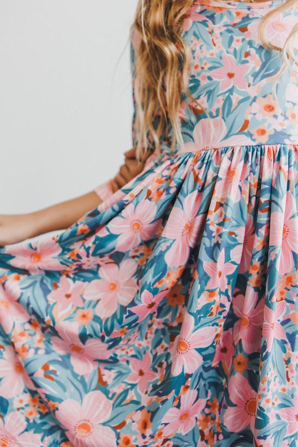 rainforest-blooms-twirl-dress Mila & Rose - Sophia's StyleTwirl Dress 3/4-1